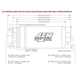 Universal 400 Lph Pompa carburante - Raccordi metrici