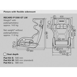 Sedile avvolgente P1300 (FIA)