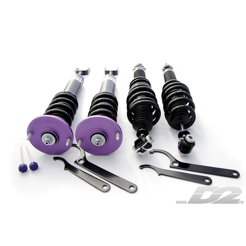 Assetto a ghiera D2 Street per Audi A4 B5 (95-00) 4WD A e OEM Supporti Superiori Assetto a ghiera D2 Street per Audi A4 B5 (95-00) 4WD A e OEM Supporti Superiori