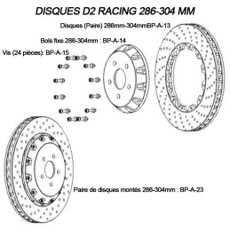 Dischi 286x26 mm per anteriori fissi completi e montati su cappelli/ciotole fissi