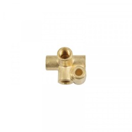 Raccordo Freni F a 4 Vie con Foro di Fissaggio 3/8"x24 ottone