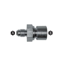 Adattatore Maschio-Femmina Concavo Passaparete A. 3/8"x24 B. M10x1.25 Acciaio Zincato