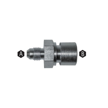 Adattatore Maschio-Femmina Concavo Passaparete A. 3/8"x24 B. M10x1.25 Acciaio Zincato