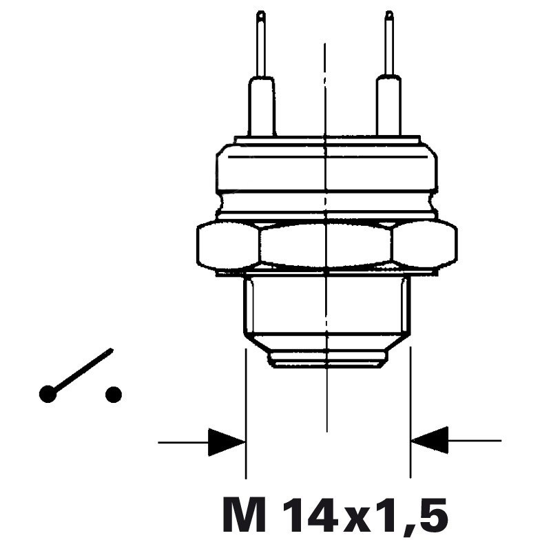 Sensore di Temperatura M22x1.5 Punto Commutazione 82°-68° Sensore di Temperatura M22x1.5 Punto Commutazione 82°-68°