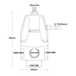 DWR1000 Regolatore di pressione del carburante regolabile E85 (Titano)