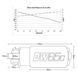 Pompa carburante DW65C 265 l/h E85 per Toyota Celica MR-S, Lotus Elise, Exige