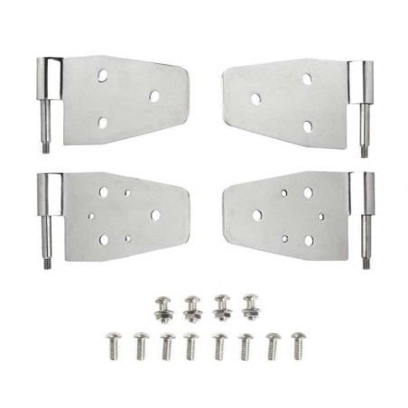 Set di cerniere per porta in acciaio inox