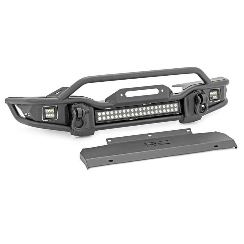 Paraurti anteriore tubolare con skid plate e luci LED Paraurti anteriore tubolare con skid plate e luci LED