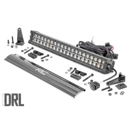 Barra luminosa a LED da 20" a doppia fila bianca DRL spot/floot Black Series