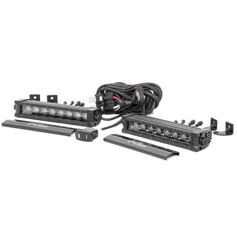 Barre luminose a LED da 8 "singola fila bianca DRL spot Black Series