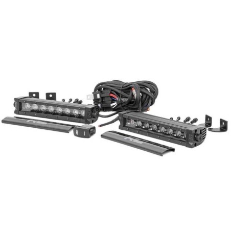 Barre luminose a LED da 8 "singola fila bianca DRL spot Black Series