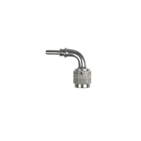 Raccordo a tubo 90° femmina concavo con Collare a Graffare AN3 3/8"x24 Argentato
