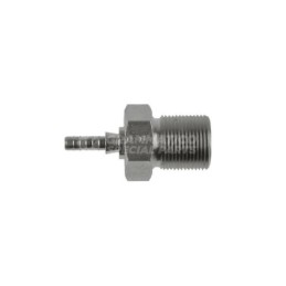 Raccordo femmina passaparete concavo con Collare a Graffare AN3 3/8"x24 Argentato MINI91ON controdado 2k8686