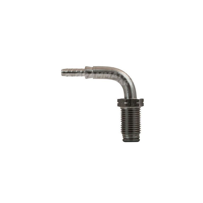 Raccordo maschio 90° girevole metrico sede doppia con Collare a Graffare AN3 M12x1 Inox Raccordo maschio 90° girevole metrico sede doppia con Collare a Graffare AN3 M12x1 Inox