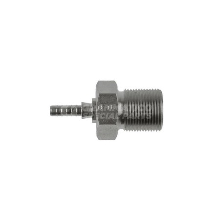 Raccordo femmina passaparete concavo metrico con Collare a Graffare AN3 M10x1.25 Argentato Controdado 2k8686