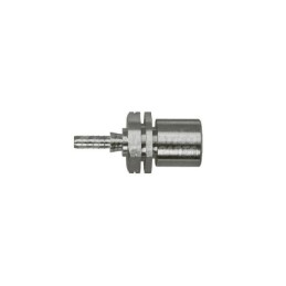 Raccordo dritto femmina convesso metrico anello scanalato con Collare a Graffare AN3 M10x1 Argentato Esagono 17mm Arrotondato