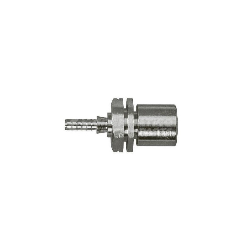 Raccordo dritto femmina convesso metrico anello scanalato con Collare a Graffare AN3 M10x1 Argentato Esagono 17mm Esteso Raccordo dritto femmina convesso metrico anello scanalato con Collare a Graffare AN3 M10x1 Argentato Esagono 17mm Esteso