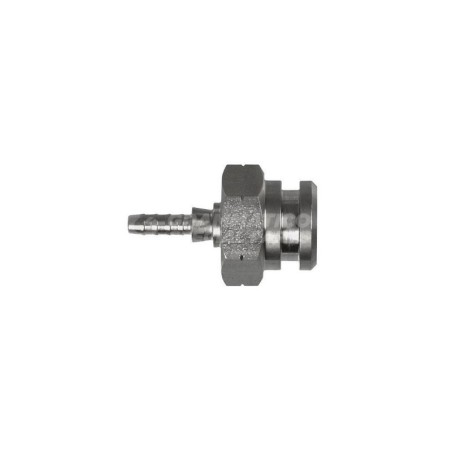 Raccordo dritto femmina concavo metrico anello scanalato con Collare a Graffare AN3 M10x1 Argentato Esagono 17mm Lato Piatto