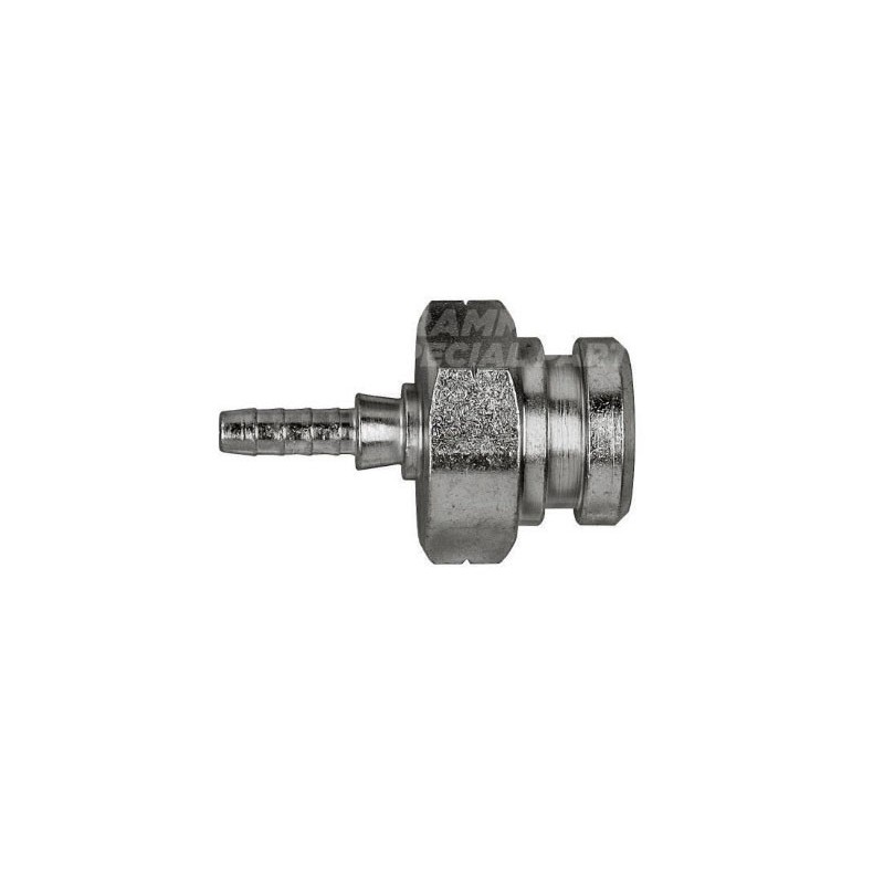 Raccordo dritto femmina convesso con anello arrotondato con Collare a Graffare AN3 M10x1 Argentato