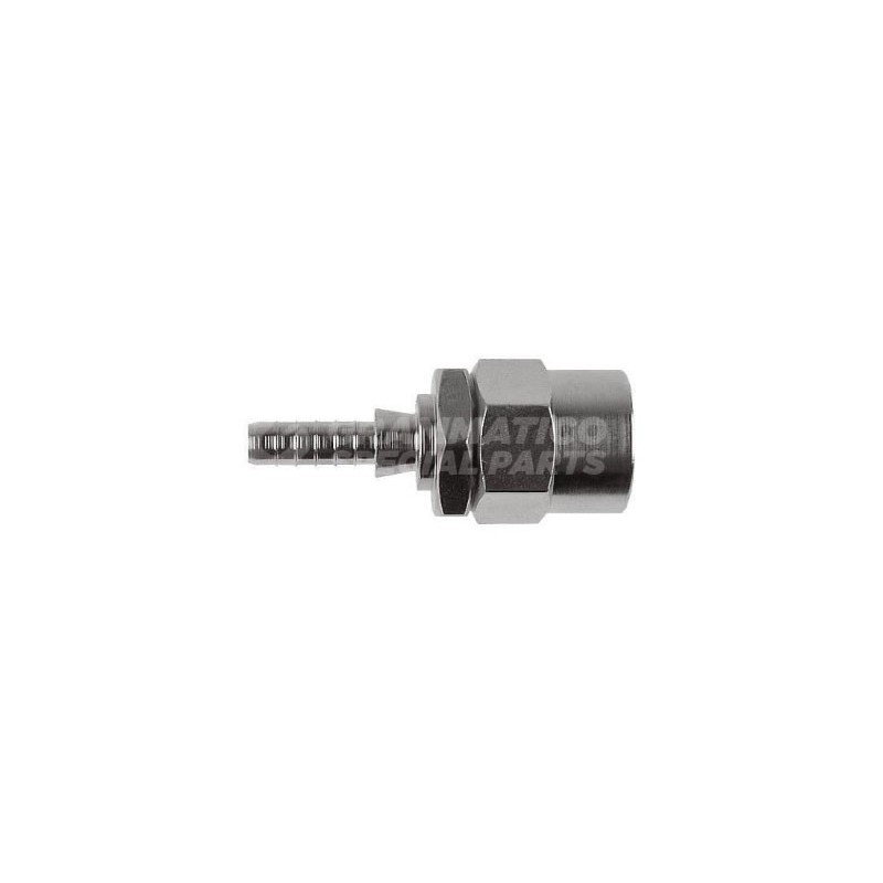 Raccordo dritto femmina BSP con Collare a Graffare AN3 1/8"BSP Argentato Piatto