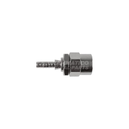 Raccordo dritto femmina BSP con Collare a Graffare AN3 1/8"BSP Argentato Piatto