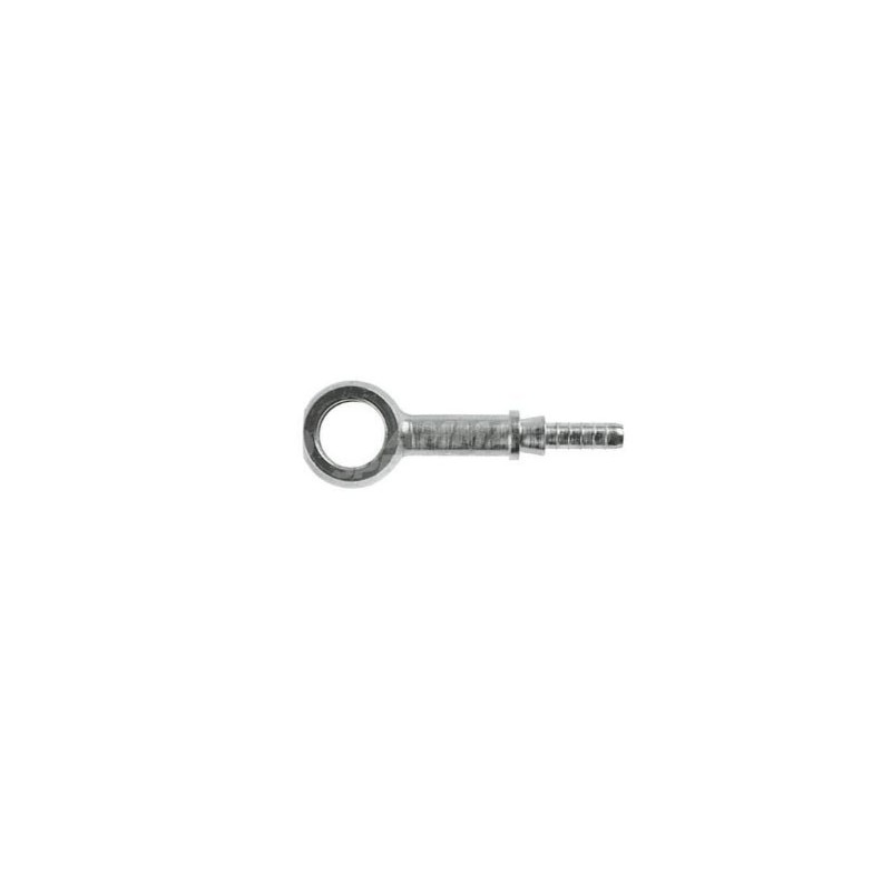 Raccordo a occhiello con collo esteso dritto con Collare a Graffare AN3 3/8"(10mm) Cromato
