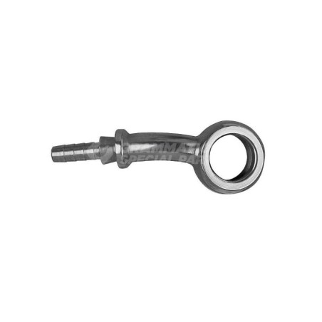 Raccordo a occhiello composto 20° 20° destro con Collare a Graffare AN3 3/8"(10mm) Argentato
