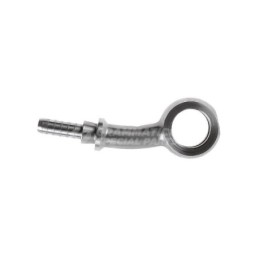 Raccordo a occhiello con collo esteso 20° laterale con Collare a Graffare AN3 5/16"(8mm) Inox