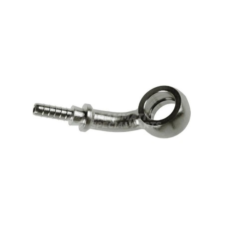 Raccordo a occhiello composto 45° 45° sinistro con Collare a Graffare AN3 3/8"(10mm) Inox