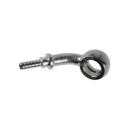 Raccordo a occhiello composto 45° 45° destro con Collare a Graffare AN3 3/8"(10mm) Argentato