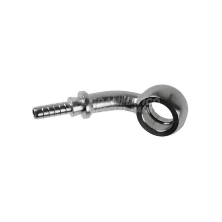 Raccordo a occhiello composto 45° 45° destro con Collare a Graffare AN3 3/8"(10mm) Argentato
