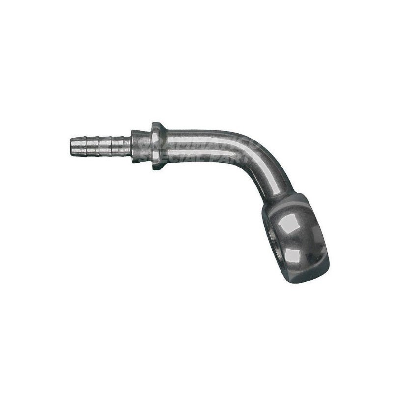 Raccordo a occhiello con collo esteso 70° con Collare a Graffare AN3 3/8"(10mm) Inox Raccordo a occhiello con collo esteso 70° con Collare a Graffare AN3 3/8"(10mm) Inox