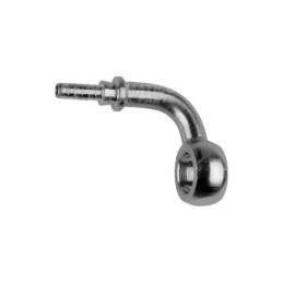 Raccordo a occhiello con collo esteso 90° con Collare a Graffare AN3 3/8"(10mm) Alluminio