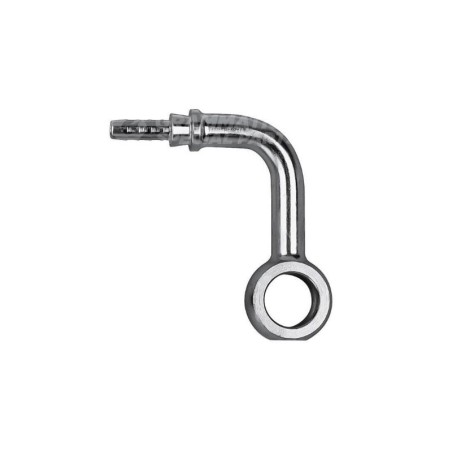 Raccordo a occhiello 90° con collo esteso ruotato con Collare a Graffare AN3 3/8"(10mm) Inox Nero