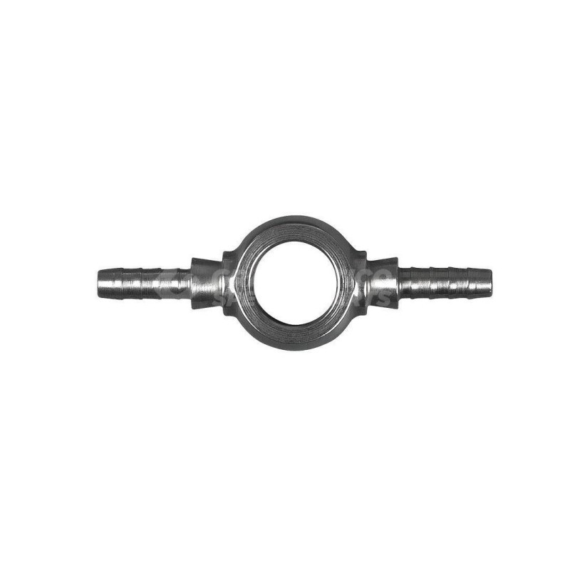 Raccordo a occhiello doppio con Collare a Graffare AN3 3/8"(10mm) Argentato Raccordo a occhiello doppio con Collare a Graffare AN3 3/8"(10mm) Argentato