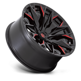 Cerchio in Lega D823 Flame Nero Lucido Fresato con Rosso Confetto