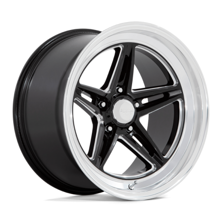 Cerchio in Lega VN514 Groove Nero Lucido con Labbro tagliato a Diamante