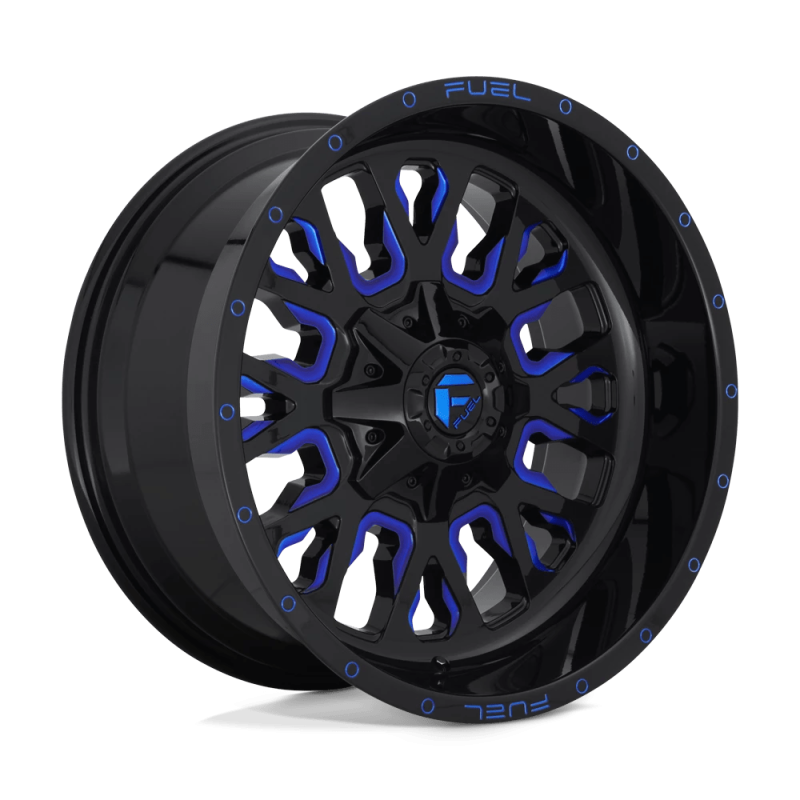 Cerchio in Lega D645 Stroke Nero Lucido Tinta Blu Trasparente