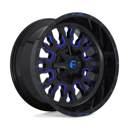 Cerchio in Lega D645 Stroke Nero Lucido Tinta Blu Trasparente