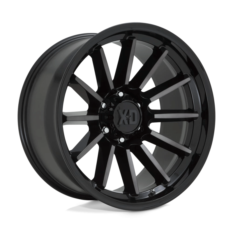 Cerchio in Lega XD855 Luxe Nero Lucido Lavorato con Tinta Grigia Cerchio in Lega XD855 Luxe Nero Lucido Lavorato con Tinta Grigia