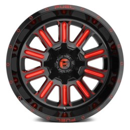 Cerchio in Lega D621 Hardline Nero Lucido Tinta Trasparente Rossa