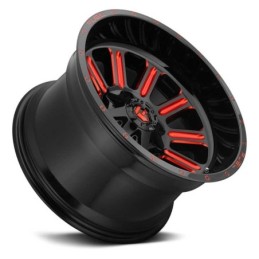 Cerchio in Lega D621 Hardline Nero Lucido Tinta Trasparente Rossa