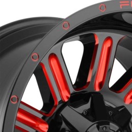 Cerchio in Lega D621 Hardline Nero Lucido Tinta Trasparente Rossa