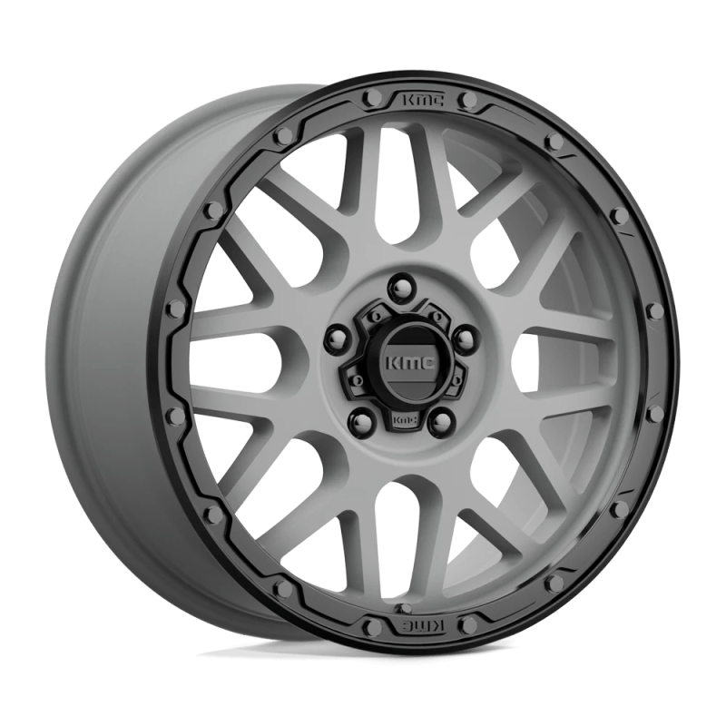 Cerchio in Lega KM535 Grenade Off-road Grigio Opaco con Labbro Nero opaco