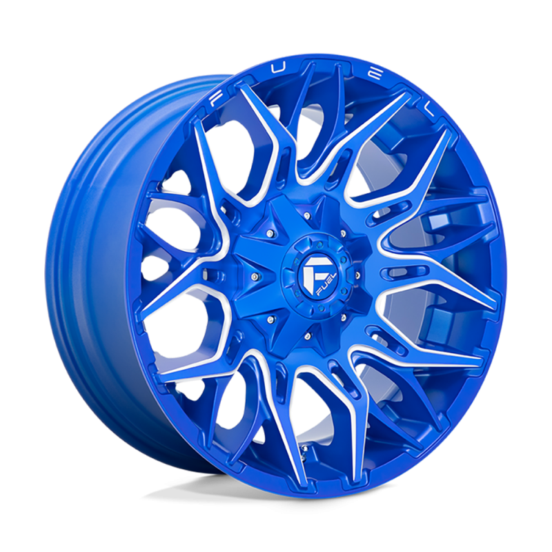 Cerchio in Lega D770 Twitch Blu Anodizzato Fresato Cerchio in Lega D770 Twitch Blu Anodizzato Fresato