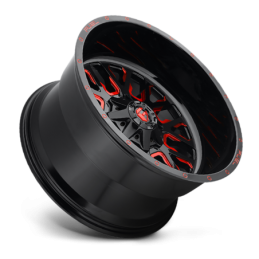 Cerchio in Lega D612 Stroke Nero Lucido/Rosso Trasparente