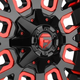 Cerchio in Lega D612 Stroke Nero Lucido/Rosso Trasparente