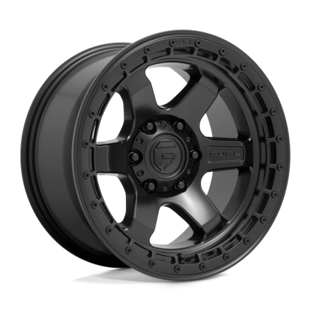 Cerchio in Lega D750 Block Nero Opaco con Anello Nero