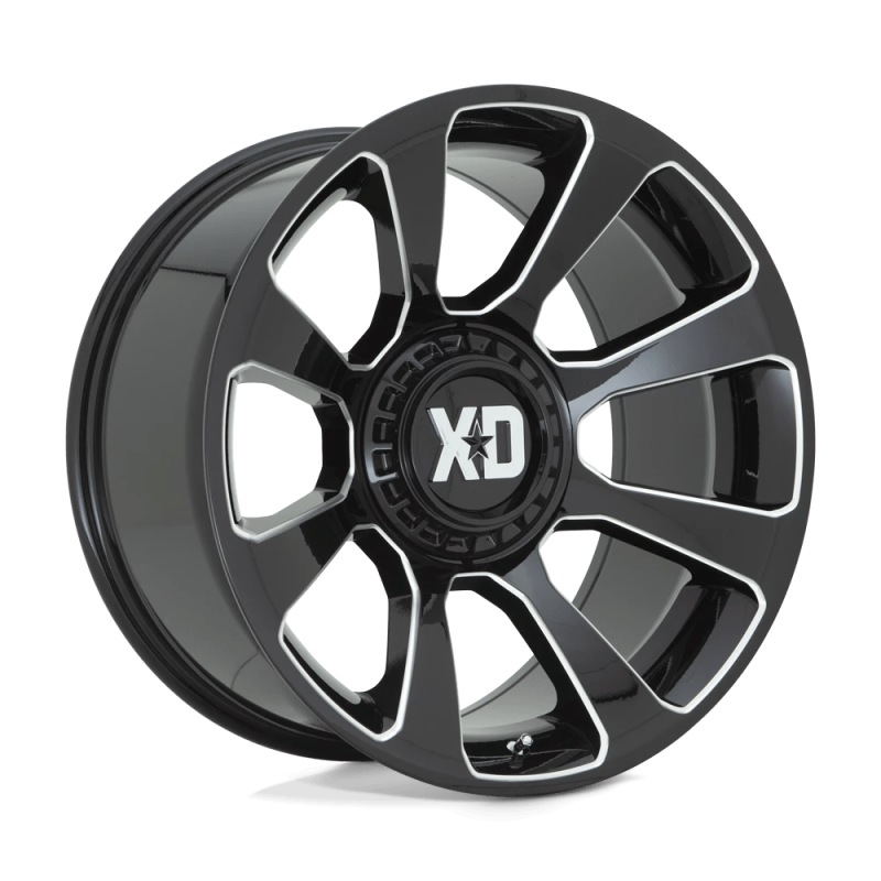 Cerchio in Lega XD854 Reactor Nero Lucido Fresato