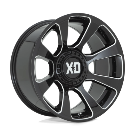 Cerchio in Lega XD854 Reactor Nero Lucido Fresato